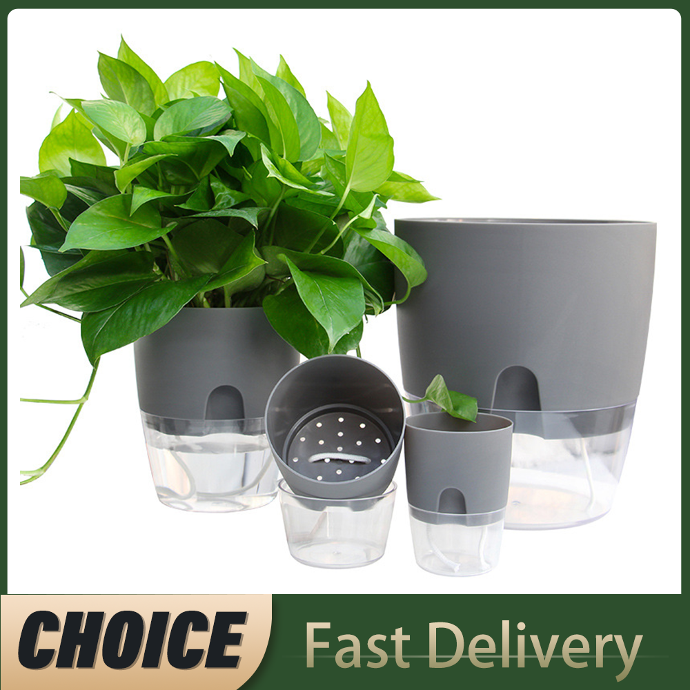 Aloe Vera Pot - Transparent Double Layer Plastic Flower Pot