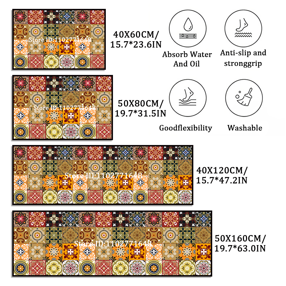 Flower Long Large Kitchen Mat  - Maranta Prayer Plant recension och pris