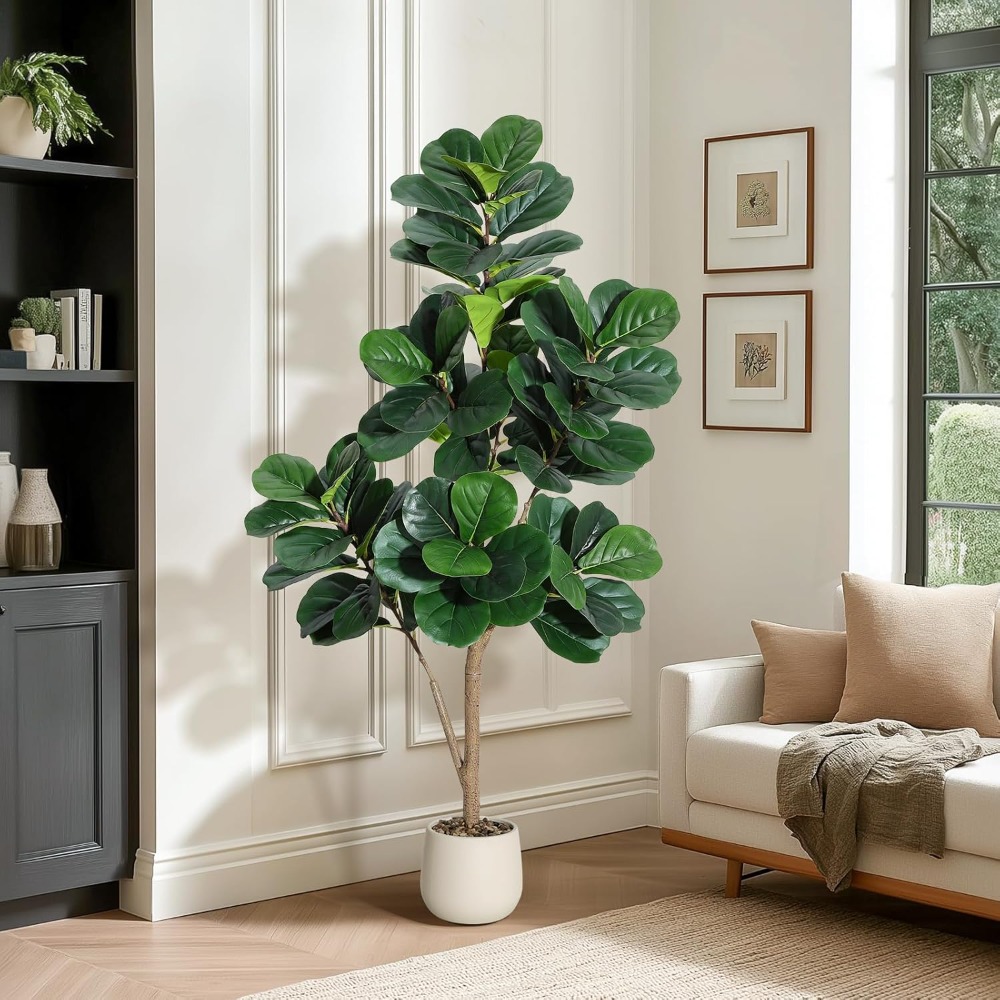 Lifelike Artificial Fiddle Lea - Ficus Lyrata Tree recension och pris
