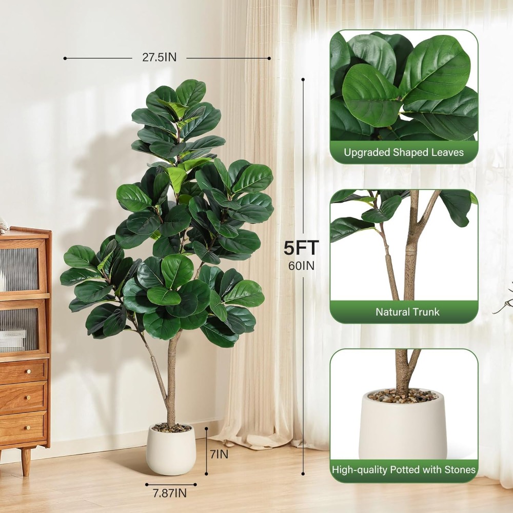 Lifelike Artificial Fiddle Lea - Ficus Lyrata Tree recension och pris