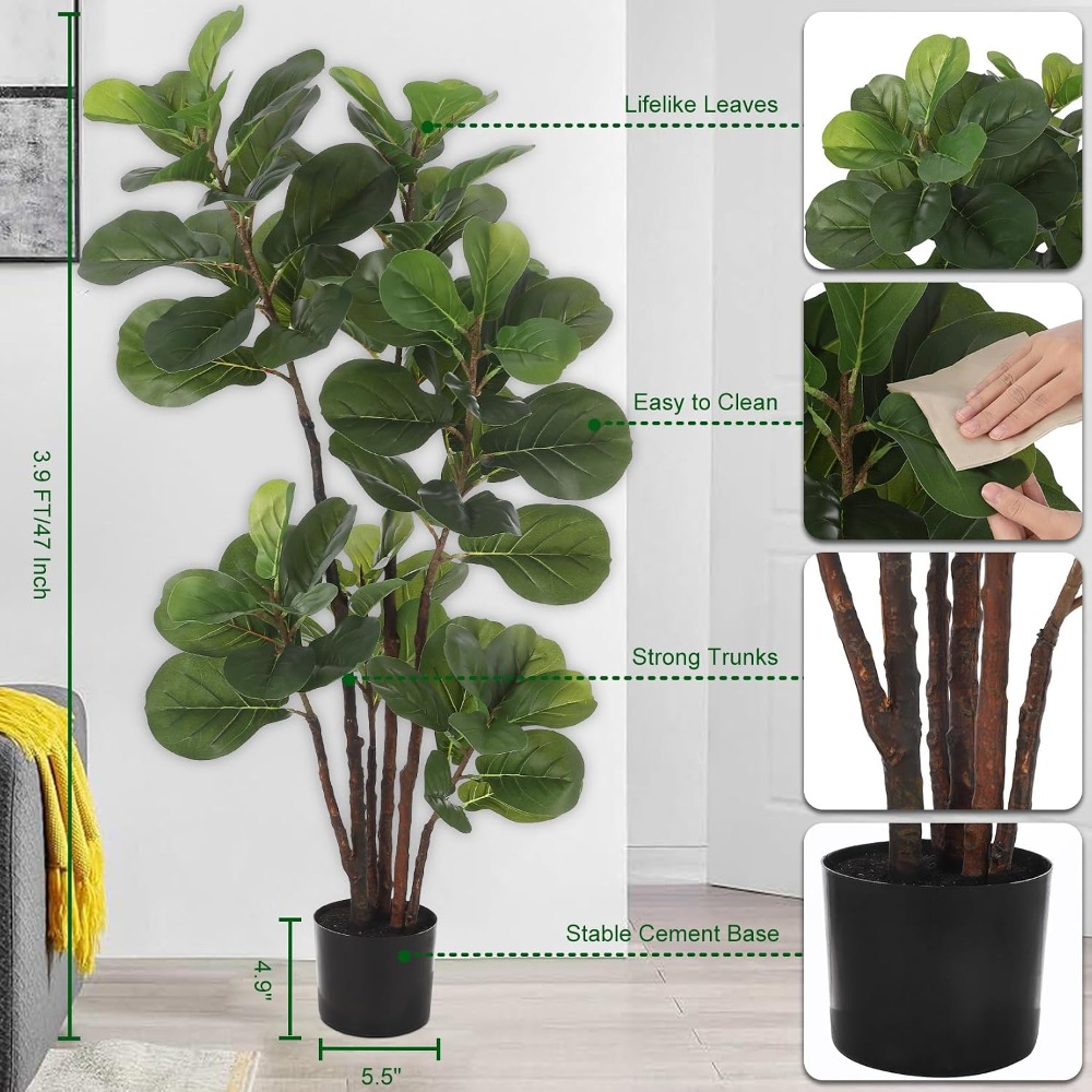 4ft Artificial Fiddle Leaf Fig - Ficus Lyrata Tree recension och pris