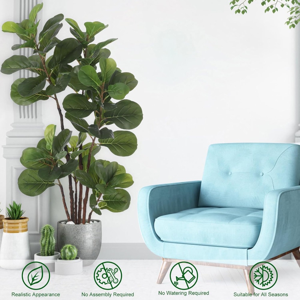 4ft Artificial Fiddle Leaf Fig - Ficus Lyrata Tree recension och pris