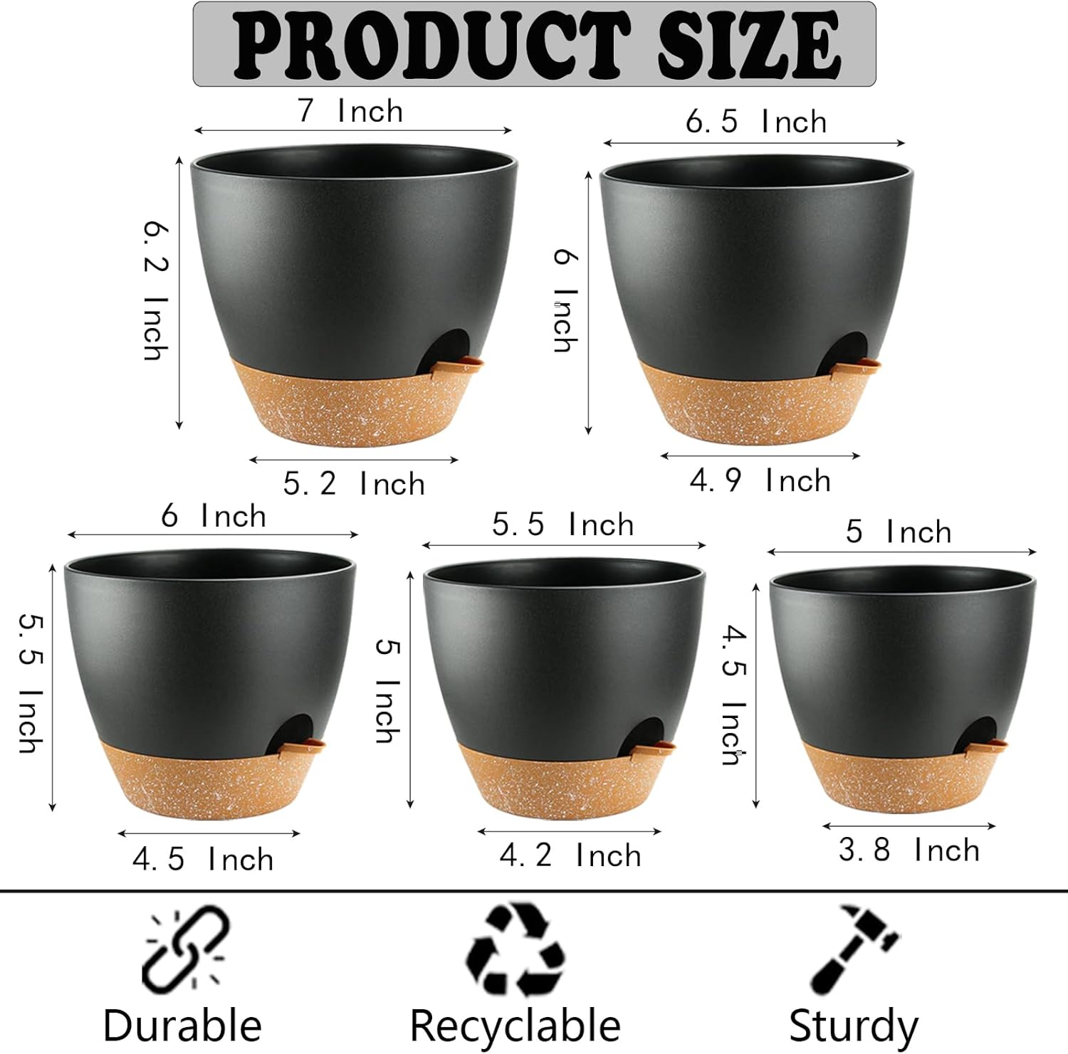 Self Watering Plant Pots with  - Echeveria Succulent recension och pris