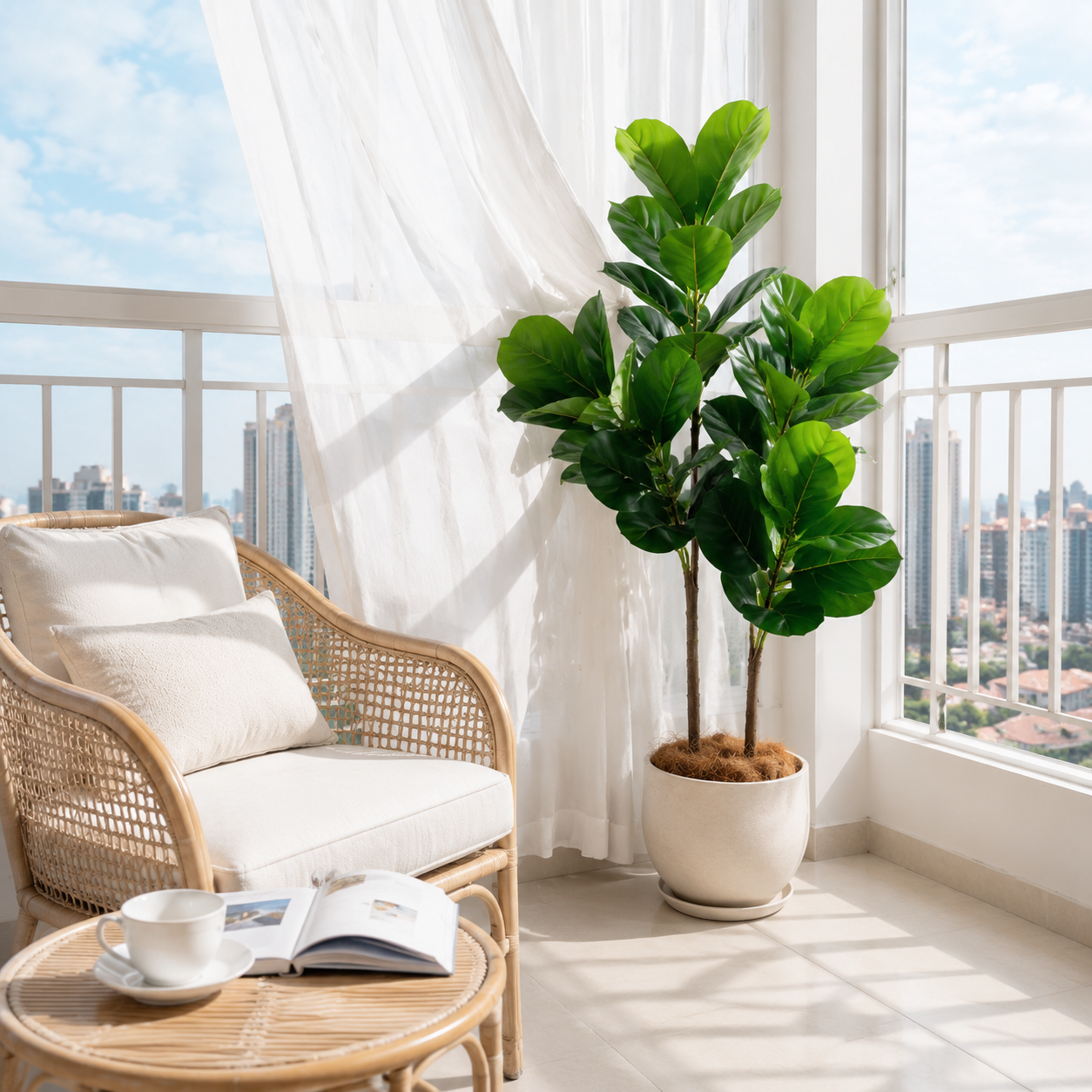 130cm/4.3ft Artificial Ficus L - Ficus Lyrata Tree recension och pris