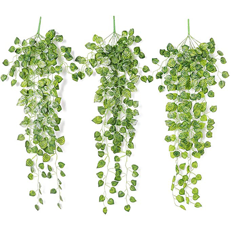 Artificial Basket Rattan Hangi - Pilea Peperomioides recension och pris