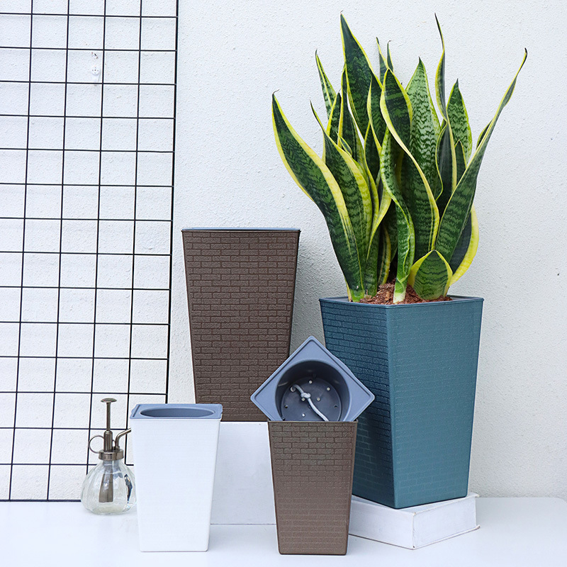 Brick Pattern Flowerpot Imitat - Pilea Peperomioides recension och pris