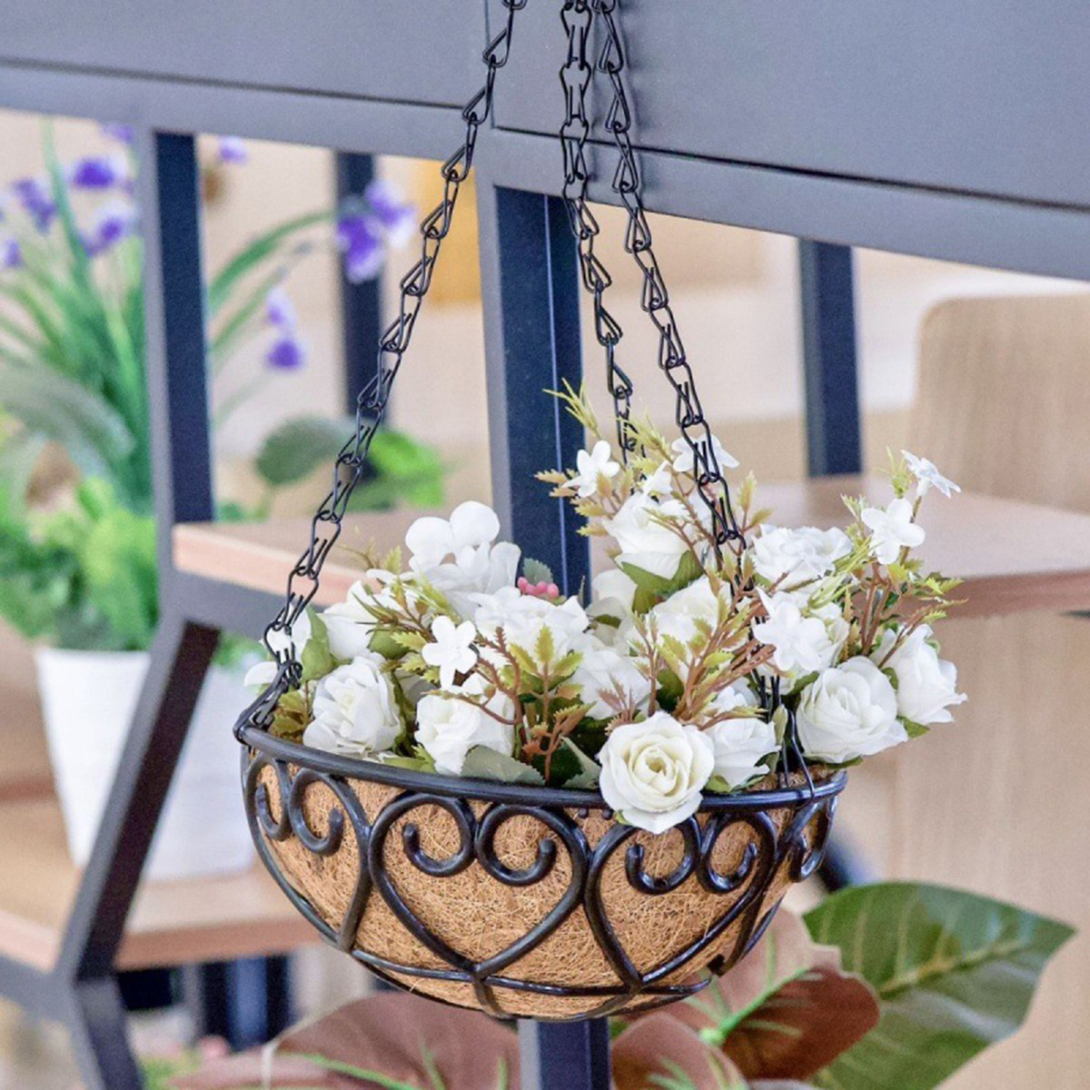 Coconut Liner Iron Chain Hangi - Spider Plant Hanging recension och pris
