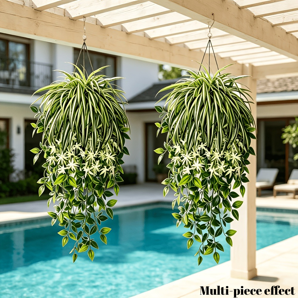 4pc Faux Spider Plant Hanging  - Spider Plant Hanging recension och pris