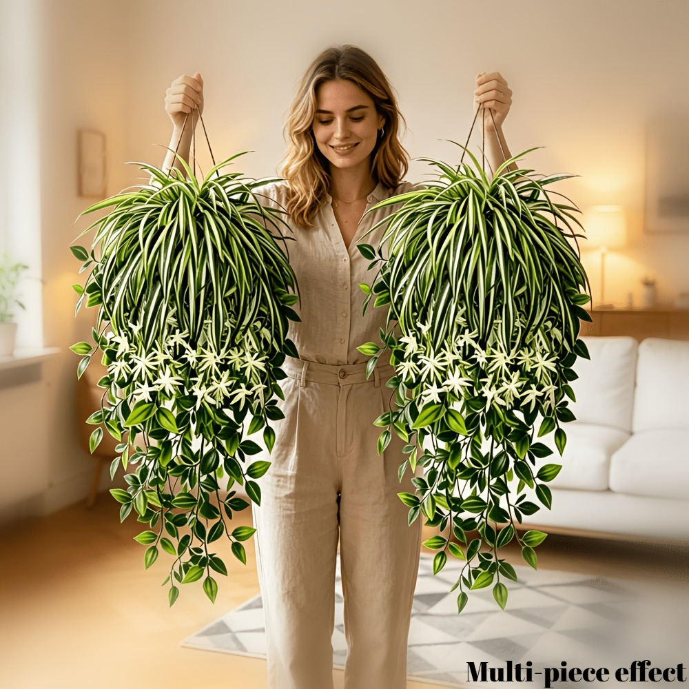 4pc Faux Spider Plant Hanging  - Spider Plant Hanging recension och pris