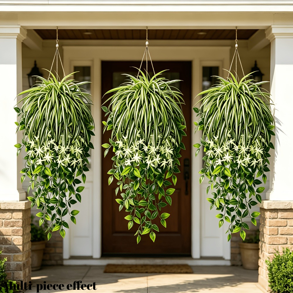4pc Faux Spider Plant Hanging  - Spider Plant Hanging recension och pris