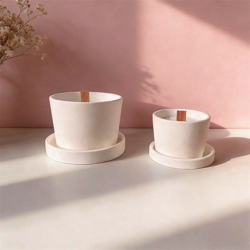 Round Plaster Vase Flowerpot C - Echeveria Succulent recension och pris