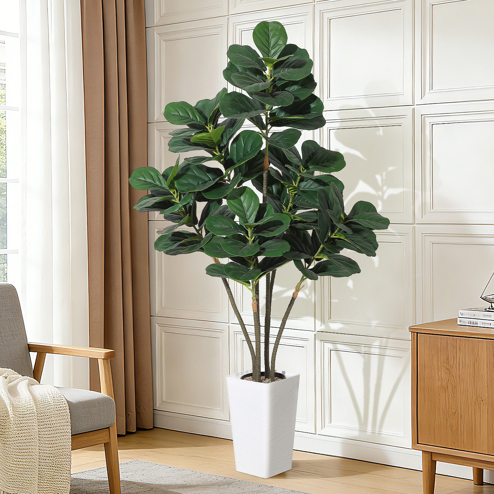 Artificial Fiddle Leaf Tree,Fa - Ficus Lyrata Tree recension och pris